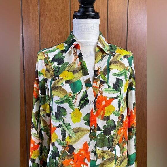 Alice + Olivia Silk Button-Down Shirt size S - Picture 11 of 15